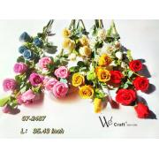 Artificial Flower-5-heads Versilia Rose Long Stem-Mixed Colors-24pcs/box - 120/ctn