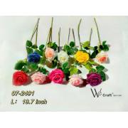 Artificial Flower-Single Branch Diamond Rose -Long Stem-Mixed Colors-24pcs/box - 120/ctn